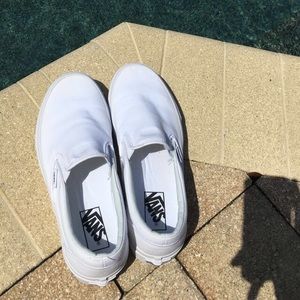 White slip on vans